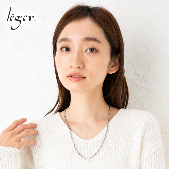チェーン ネックレス チタン 喜平 55cm 3.5mm幅 フック キヘイ レディース メンズ シンプル 日本製 金属アレルギー対応 54cm 53cm 52cm 51cm D55F | leger | 01