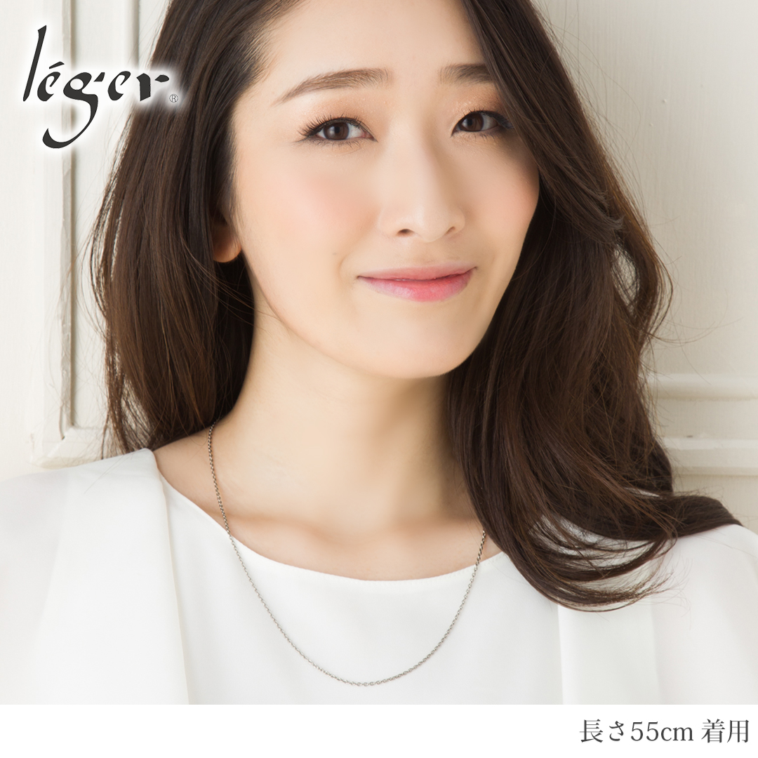 ＼11%OFFクーポン／ チェーン ネックレス チタン 小豆 55cm 1.9mm幅 フック カニカン シンプル 日本製 金属アレルギー対応 54cm 53cm 52cm 51cm SA55F | leger | 01