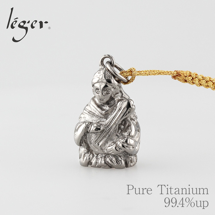 【20%OFFクーポン配布】 チタン ペンダントトップ 七福神 弁財天 T247 お守り 記念品 父の日 退職祝い　金属アレルギー対応 | leger | 04
