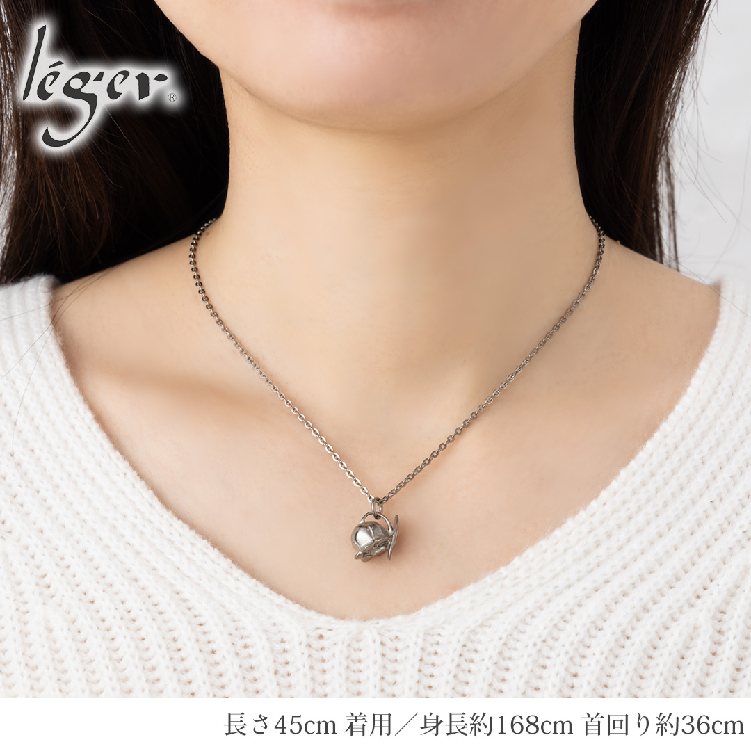 leger（レジエ） ネックレス すずらん スズラン 鈴蘭 チタン 40cm 小豆
