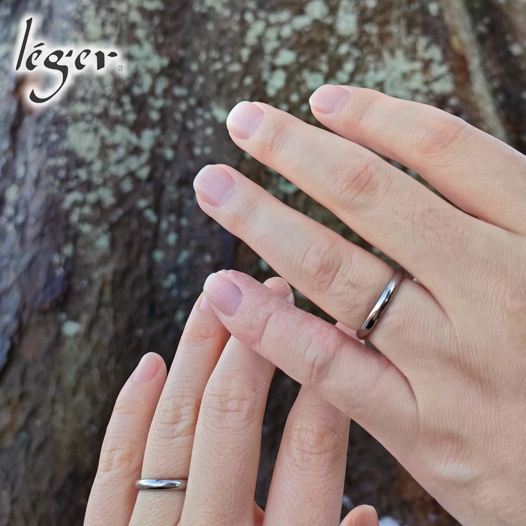 リング 指輪 チタン 甲丸 2.7mm幅 名入れ可能 メンズ レディース シンプル かまぼこ 日本製 金属アレルギー対応 U101 レジエ レジェ leger | leger | 01