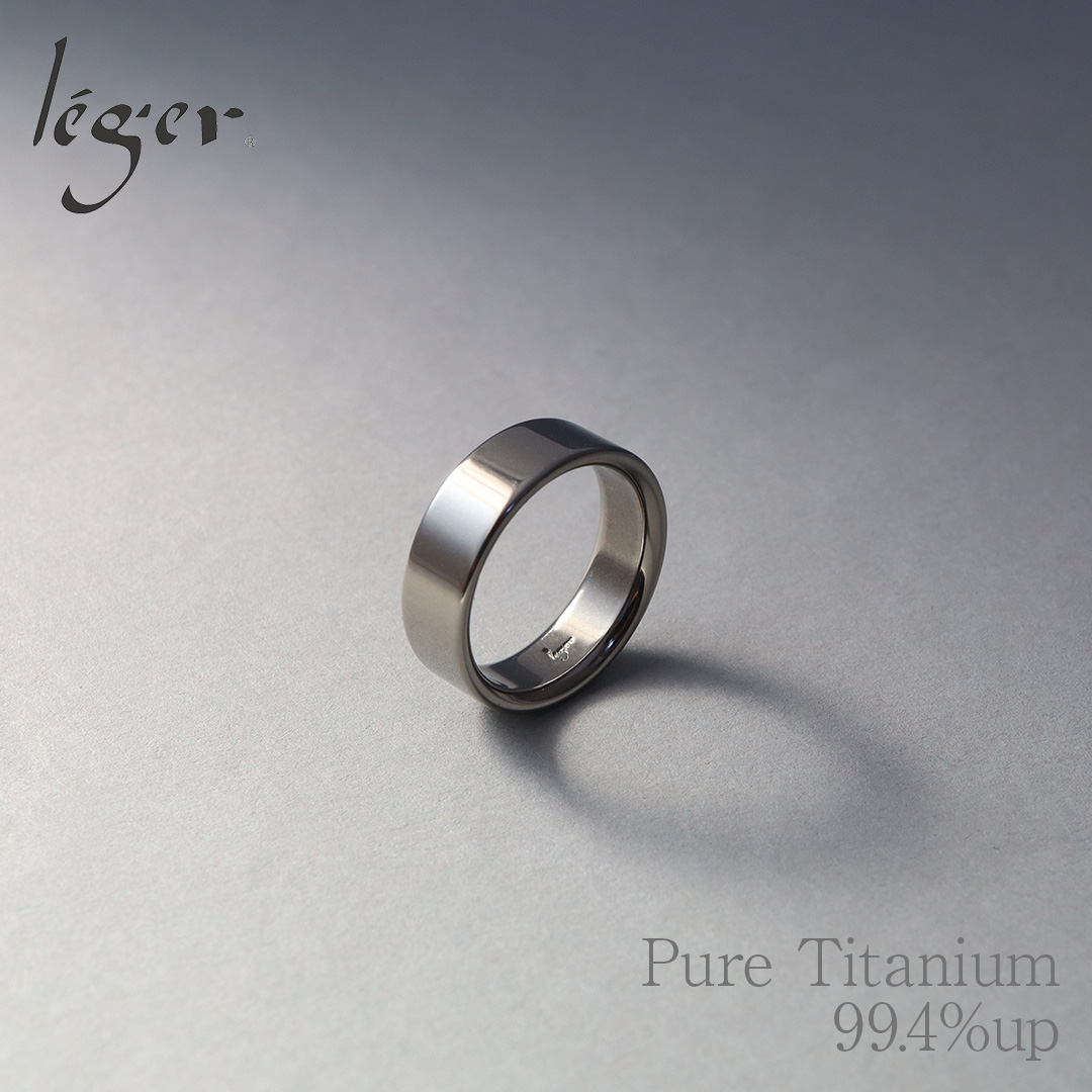 【20%OFFクーポン配布】 リング 指輪 チタン 平打ち 6.5mm幅 名入れ可能 メンズ レディース シンプル 金属アレルギー U10 | leger | 01