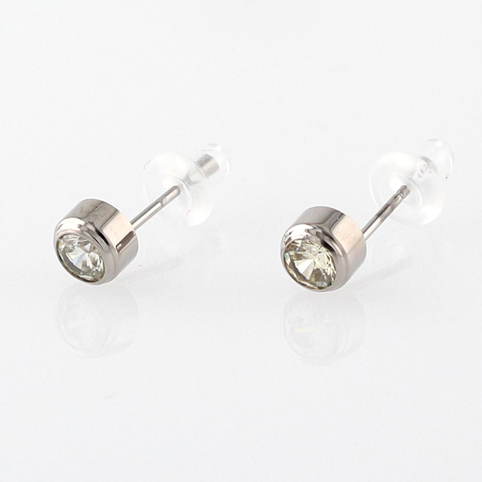 leger ピアス チタン ポスト ジルコニア 6色 φ4.0mm 両耳 ペア