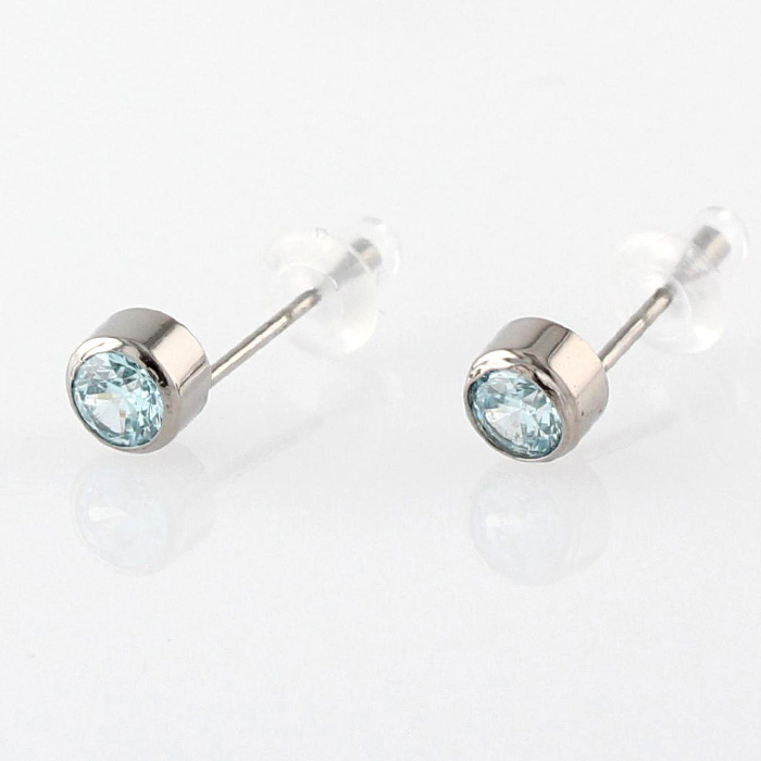 leger ピアス チタン ポスト ジルコニア 6色 φ4.0mm 両耳 ペア