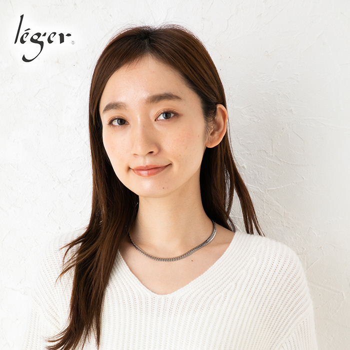 チェーン ネックレス チタン ヘリンボーン 40cm 6.0mm幅 バックル 中折れ レディース メンズ 日本製 金属アレルギー対応 39cm 38cm 37cm 36cm S40B | leger | 01