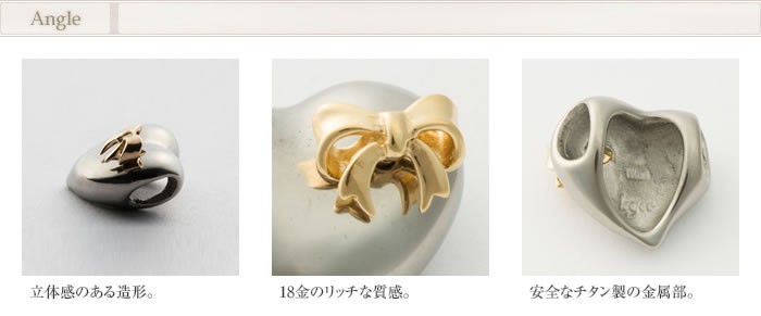 ネックレス チタン 18金 ハート リボン 40cm K18 チェーン レディース ウィメンズ 日本製 金属アレルギー対応 TG10SSA40F レジエ レジェ legerの画像