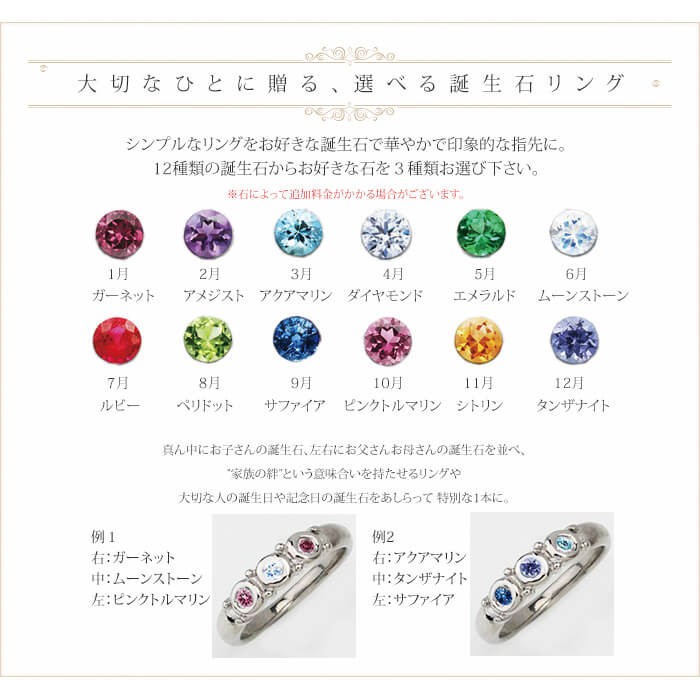 リング 指輪 チタン 誕生石 セミオーダー メンズ レディース シンプル 日本製 金属アレルギー対応 UB20 レジエ レジェ legerの画像