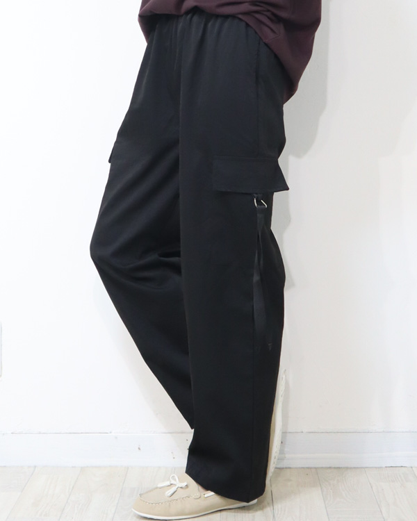 カーゴパンツ リボン付き カーゴポケット カーゴ ワイドパンツ