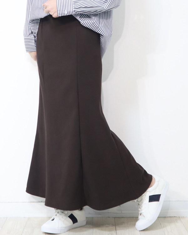 ジャージタッチ マーメイドスカート マキシスカート ナロースカート