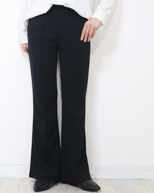 センタープレス フレアパンツ ベルボトム シューカットパンツ 美脚脚長