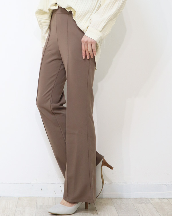 センタープレス フレアパンツ ベルボトム シューカットパンツ 美脚脚長