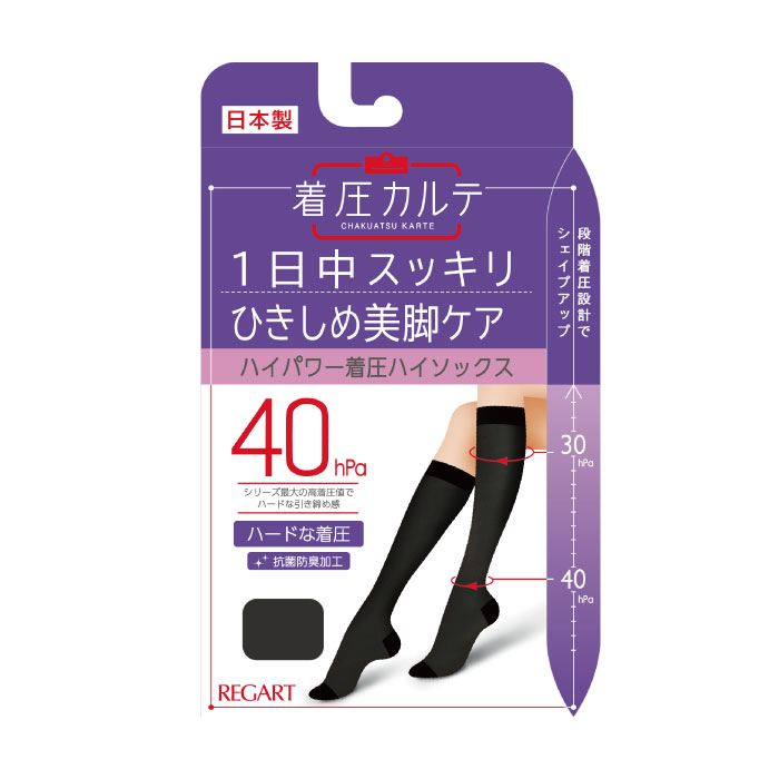 REGART（レガルト） ハイパワー 着圧 ハイソックス ナイロン 強圧 段階