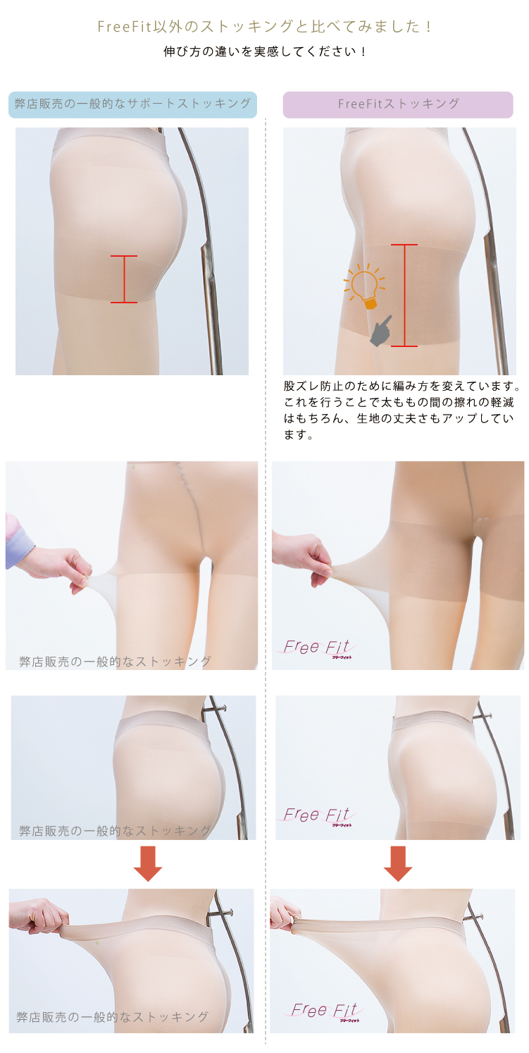 【工場直営】【大きいサイズ】日本製ゆったりパンスト3L 4L 5L 6L 7L 8L 【ストッキング】piedo FreeFit（フリーフィット）