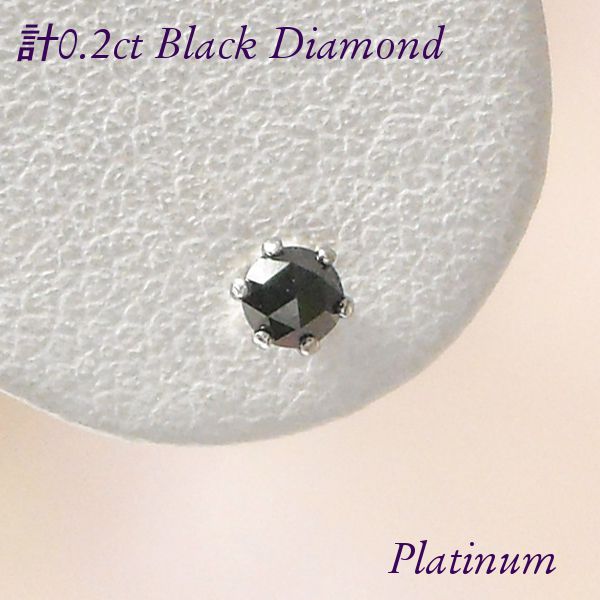 プラチナ　ブラックダイヤモンドピアス　計0.2ct ブラックダイヤモンド ピアス 計0.2ct 計0.2カラット プラチナ 4月