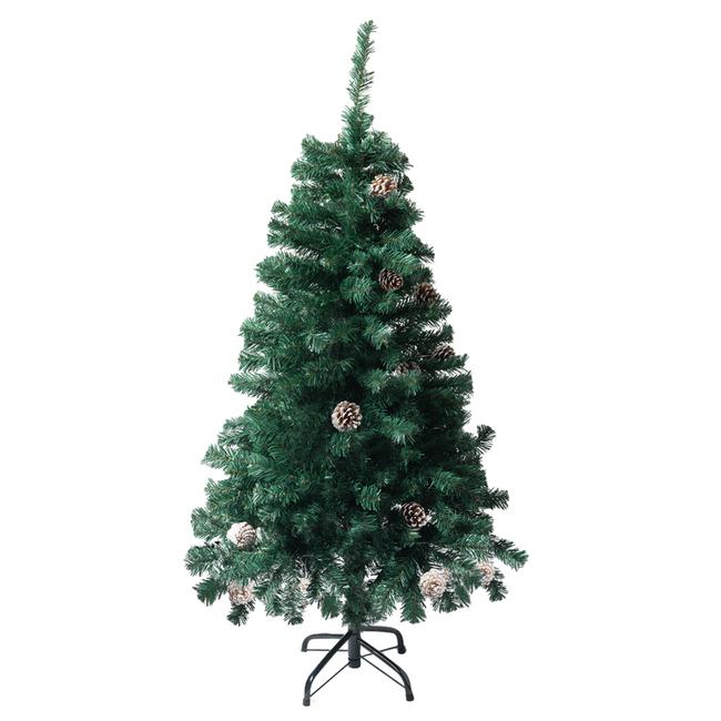 クリスマスツリー 120cm  本物の葉の色を再現したナチュラルツリー  クリスマス まつぼっくり付 雪付  松かさ コンパクト収納可能 グリーン｜leib-sports｜02