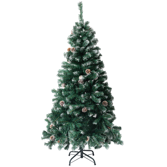 クリスマスツリー 150cm  本物の葉の色を再現したナチュラルツリー  クリスマス まつぼっくり付 雪付  松かさ コンパクト収納可能 グリーン｜leib-sports｜03