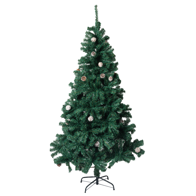 クリスマスツリー 180cm 本物の葉の色を再現したナチュラルツリー クリスマス まつぼっくり付 松かさ コンパクト収納可能