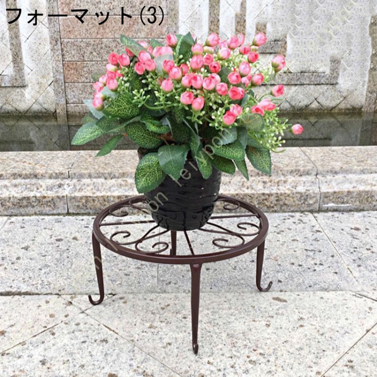 3個組 品質の花台 アイアンフラワースタンド 植木鉢スタンド 猫脚付鉢置き プレート飾り台 ガーデニング アンティーク 室内 屋外 (3個-ブラック)花台｜leiypon｜04