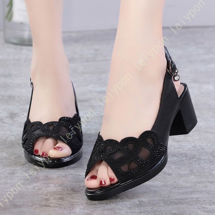 パンプス オープントゥ ミドルヒール オープントゥサンダル 5.5cmヒール 美脚 レディース レディス 女性用 婦人 美脚 春 夏 軽量 軽い サンダル 快適 リゾート |  | 01