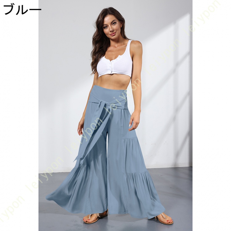 美脚 ワイドパンツ フレアパンツ レディース ガウチョパンツ/ベリーダンス/マタニティウェア/ヨガパンツ リラックス 部屋着 カジュアル レディス Ladies pants |  | 11