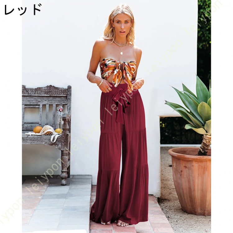 美脚 ワイドパンツ フレアパンツ レディース ガウチョパンツ/ベリーダンス/マタニティウェア/ヨガパンツ リラックス 部屋着 カジュアル レディス Ladies pants |  | 04