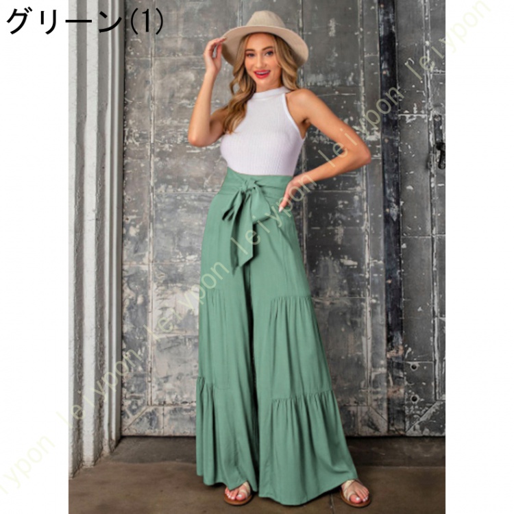 美脚 ワイドパンツ フレアパンツ レディース ガウチョパンツ/ベリーダンス/マタニティウェア/ヨガパンツ リラックス 部屋着 カジュアル レディス Ladies pants |  | 06