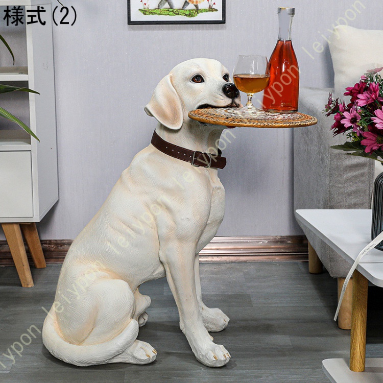 ガーデンオーナメント 動物 置物 オブジェ 犬 大きい ガーデンオブジェ かわいい 動物の置物 芝生 園庭 階段 玄関 インテリア 屋外 デコレーション_2
