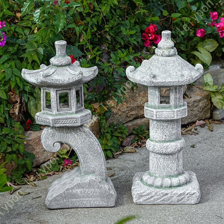 灯籠 置物 LED ガーデンライト オブジェ 模造石 インテリア