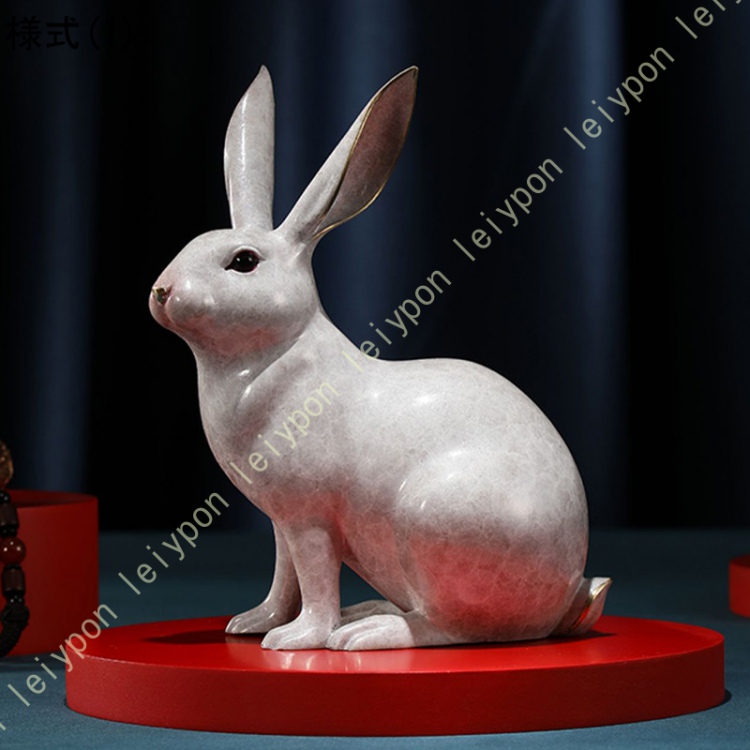 かわいい うさぎ 雑貨 真鍮製 インテリア 置物 縁起物 装飾 オブジェ ホーム オフィス 兎 オーナメント おしゃれ 風水 ホーム デコレーション プレゼント 招財_1