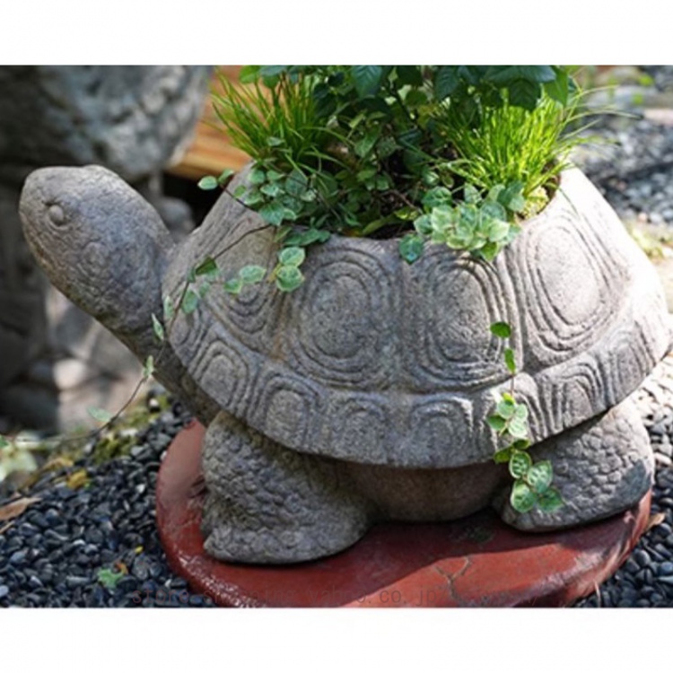 【天然自然石・石鉢・コケ鉢・寄せ植え鉢・盆栽鉢】庭石オブジェ置物ガーデニング造園 アニマル 多肉植物 ポット 鉢 かわいい かめ 石 植木鉢 インテリア