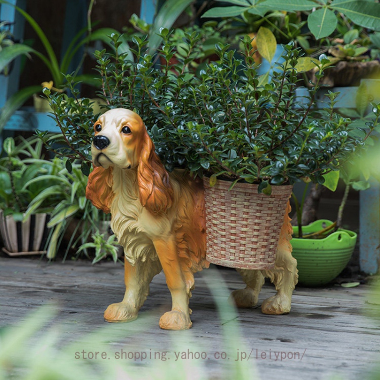 置き物 犬の像 イヌ いぬ 置物 オブジェ インテリア ガーデニング 工芸