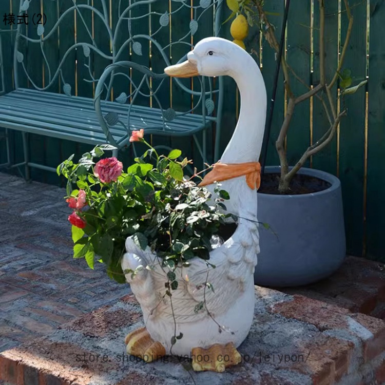 新品·白鳥の庭の置物N 庭 オブジェ 動物 ガーデン ガーデニング雑貨 置物 インテリア