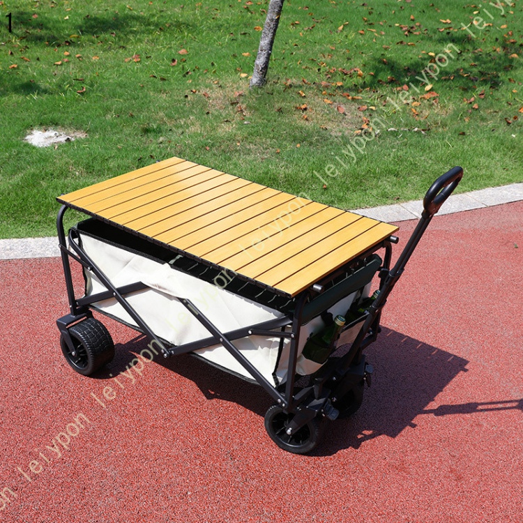 アウトドアワゴン専用 ロール式ウッドテーブル ストッパー付 キャリーワゴン 耐荷重250kg 折りたたみ アウトドア ワゴン キャリーカート マルチキャリーの画像