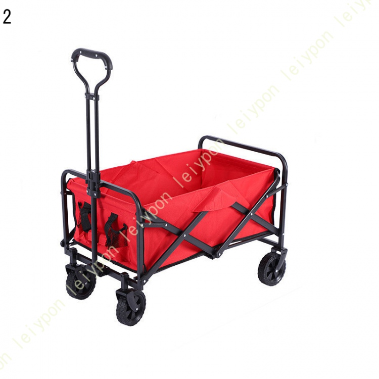 アウトドアワゴン キャリーワゴン 耐荷重60kg 大容量60L キャリーカート キャンプワゴン 折りたたみ 荷室拡張 4輪 伸縮ハンドル 頑丈タフ ワイドタイヤの画像