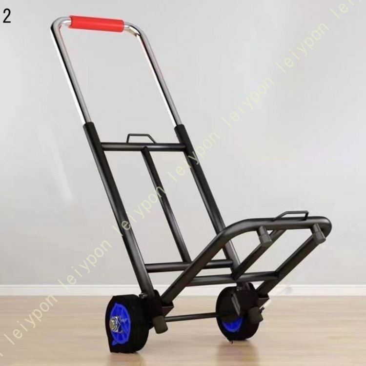 キャリーカート 折りたたみ式 耐荷重55KG ハンドキャリー 2輪 ハンドトラック 固定ロープ付き 台車 荷物カート コンパクト 静音 軽量 小さい 災害避難用品運搬_2