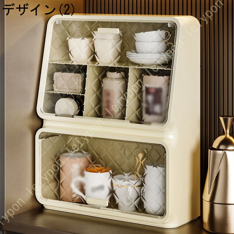 キッチン収納家具 食器ラック おしゃれ デザイン 大容量収納 キッチンキャビネット食器棚 キッチンボード キッチン収納 レンジボード カップボード 上置き |  | 02