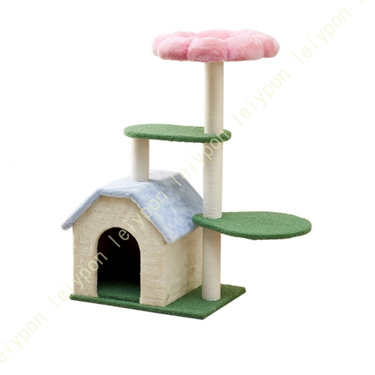 かわいい キャットタワー 低い スリム 家庭用 ソファ横 省スペース 展望台 猫ベッド ペット用品 ミニ 子猫やシニア猫 爪とぎ 猫タワー 小型 小さめ 据え置き_1