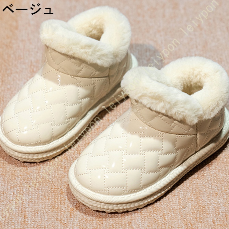 秋冬 ブーツ 子供靴 ショートブーツ スノーブーツ 女の子 ムートンブーツ 裏起毛 防寒 無地 ラウンドトゥ スリッポん ミドル丈 雨の日 雪の日 プリンセス子供 |  | 02