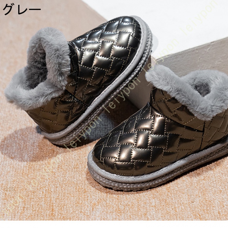 秋冬 ブーツ 子供靴 ショートブーツ スノーブーツ 女の子 ムートンブーツ 裏起毛 防寒 無地 ラウンドトゥ スリッポん ミドル丈 雨の日 雪の日 プリンセス子供 |  | 03