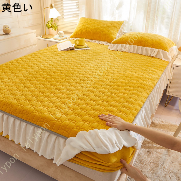敷きパッド 敷パッド シングル あったか 起毛 冬 洗える ベッドパット 冬用 敷き布団 カバー 無地 シンプル ホテル仕様 マットレスカバー ダブル 単品売り_3