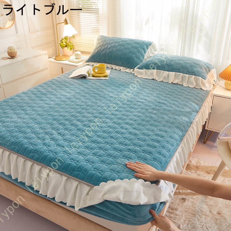 敷きパッド 敷パッド シングル あったか 起毛 冬 洗える ベッドパット 冬用 敷き布団 カバー 無地 シンプル ホテル仕様 マットレスカバー ダブル 単品売り_7