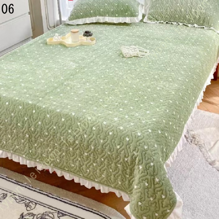 [HONGF8]ベッドカバー マルチカバー 北欧 寝具カバー ベッドスプレッド キルトカバー 3点セット セミダブル 敷き布団カバー シングル フリル付き おしゃれの画像