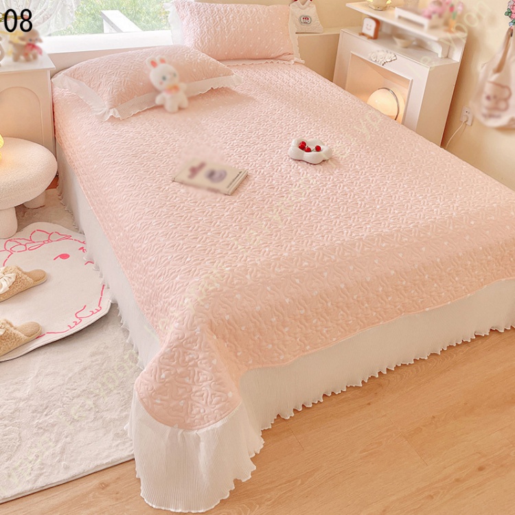 [HONGF8]ベッド スプレッド 3点セット ベッドカバー シングル 単品 洗える 四季通用 ベッドシーツ 北欧 おしゃれ 綿 吸湿 通気性 保温性 フラットシーツの画像