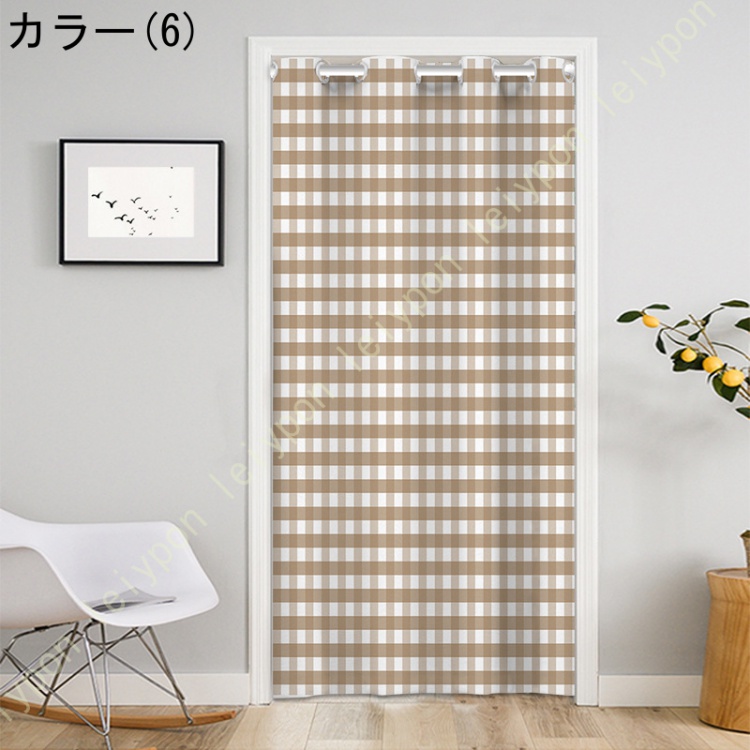 小窓 縦長窓 カフェカーテン チェック柄 ハート (全2色) (5586