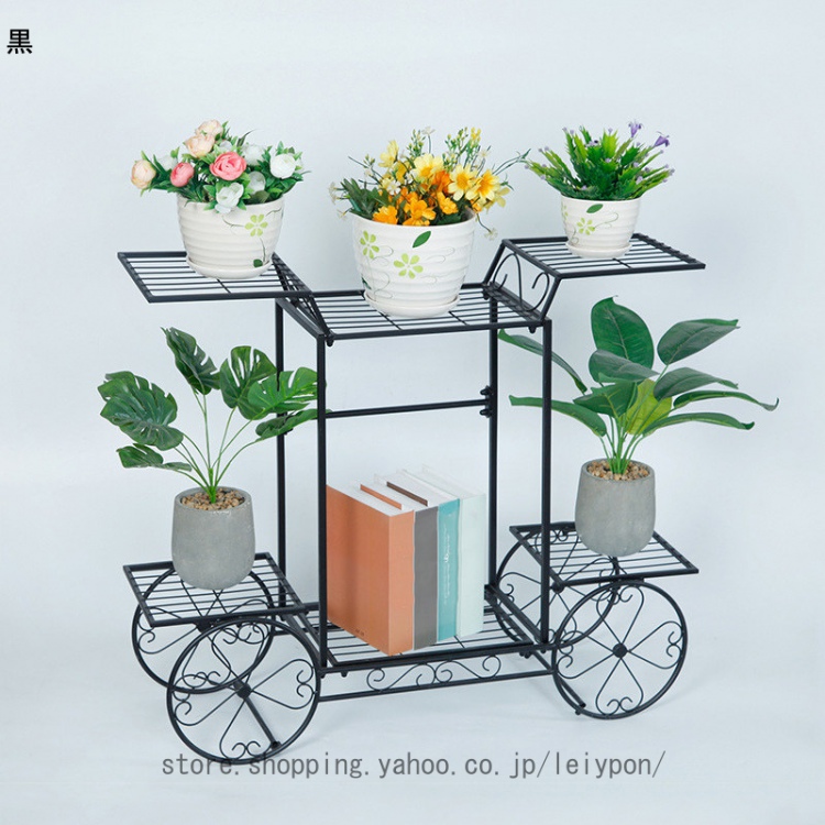 フラワースタンド プランタースタンド アイアン 錆びにくい 鉢植え スタンド 園芸ラック フラワーラック 花台 植物棚 盆栽棚 ガーデンラック 屋外 室内 花棚_1