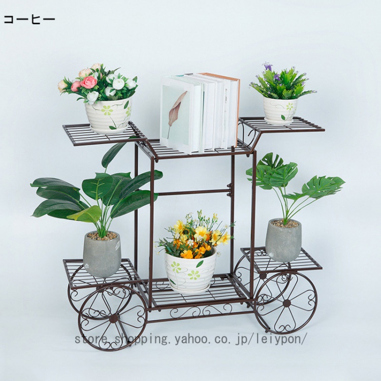 フラワースタンド プランタースタンド アイアン 錆びにくい 鉢植え スタンド 園芸ラック フラワーラック 花台 植物棚 盆栽棚 ガーデンラック 屋外 室内 花棚_3