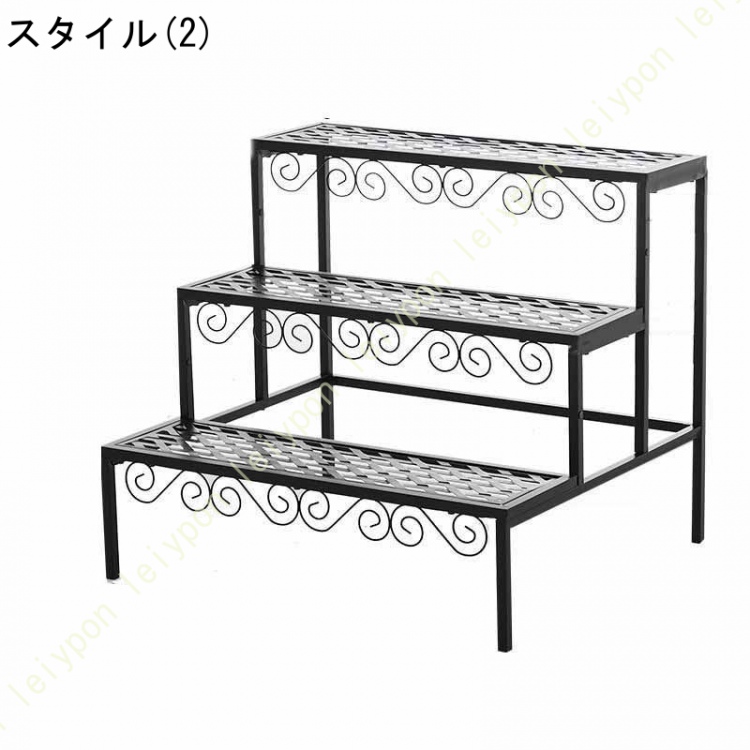 シンプルフラワースタンド 3段 おしゃれ 組立て簡単 プランタースタンド 鉢植え スタンド 園芸ラック フラワーラック 花台 植物棚 盆栽棚 ガーデンラック 屋外_2