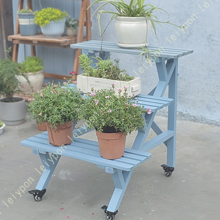 フラワースタンド 屋外 室内 3段 木製 プランタースタンド 大型 階段