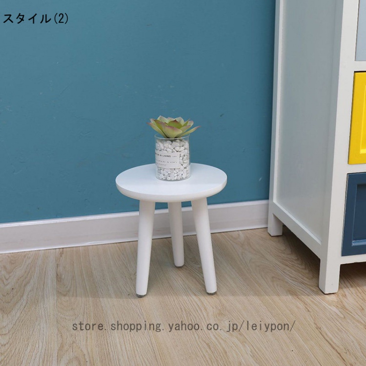 フラワースタンド 花台 丸 スツール おしゃれ ガーデニング 木製 スツール型 かわいい 植物台 置き台 観葉植物 鉢植え 室内 屋内 組立式 小型 椅子 |  | 02
