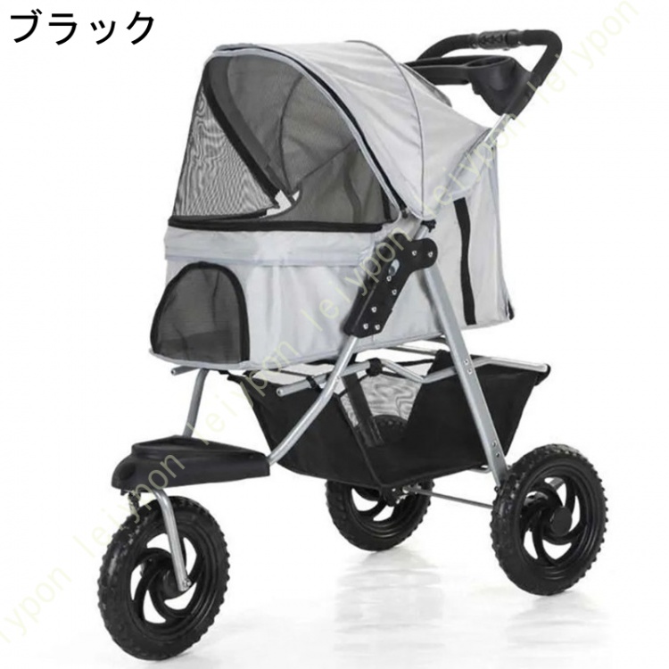 ペットカート 折りたたみ ワンタッチ 中型犬 小型犬 3輪 犬カート ストッパー付き 収納 小物入れ 軽量 ドッグカート ペットバギー カート ペット用 キャリー